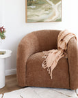 Max Swivel armchair in caramel