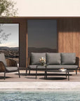 Melia outdoor armchair in charcoal