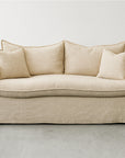 Miami slipcover 2 seat sofa in salt and pepper