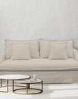 Miami slipcover 2 seat sofa in salt and pepper