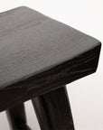 Parq barstool in black crafted from vintage elm