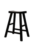 Parq barstool in black crafted from vintage elm