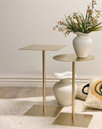 Regent round side table in gold