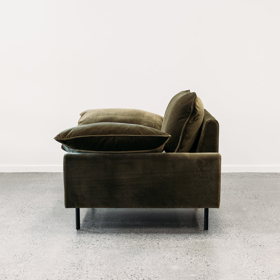 Studio 3 seat sofa in cypress cotton velvet