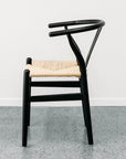 Wishbone dining chair in black/natural