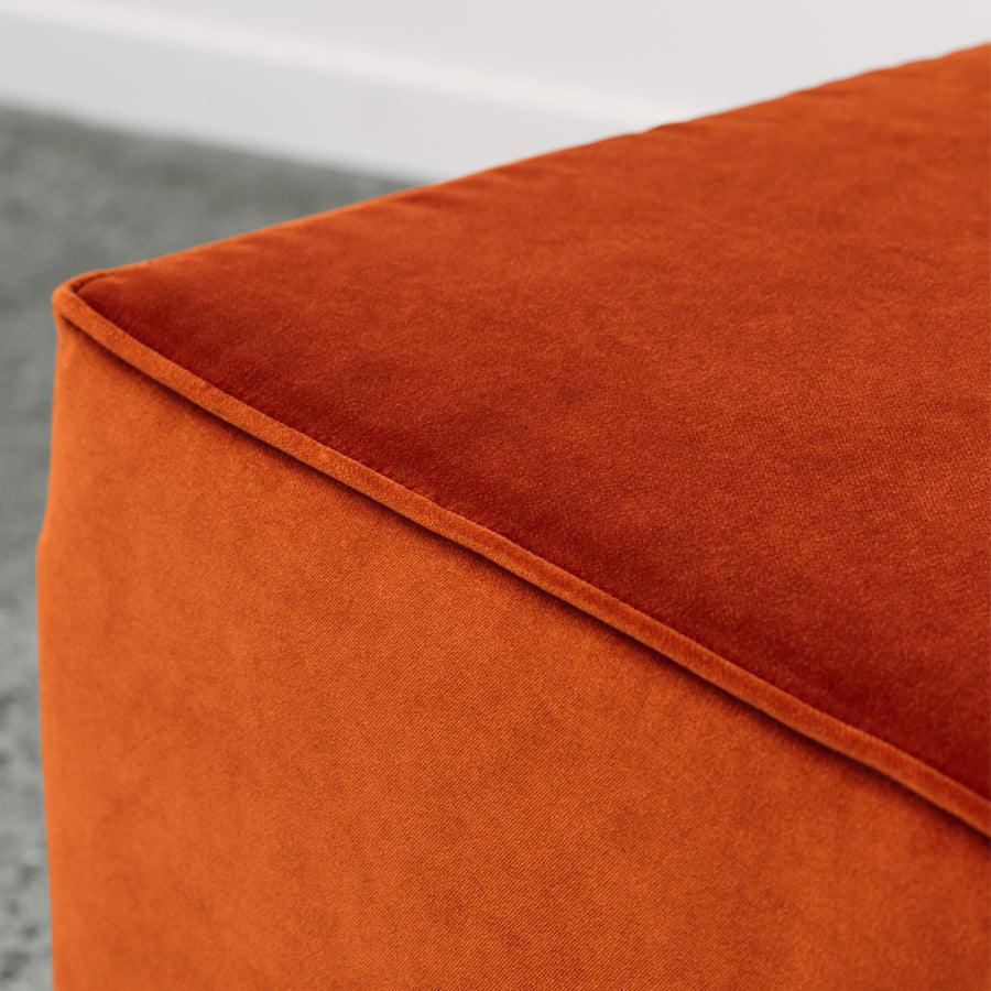 Sqaure ottoman in theodora paprika