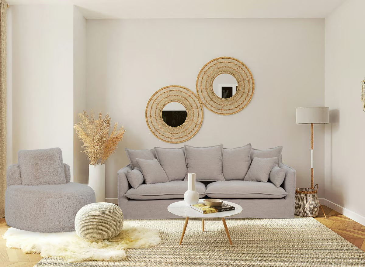 Waihi slipcover 3 seat sofa in hazelnut