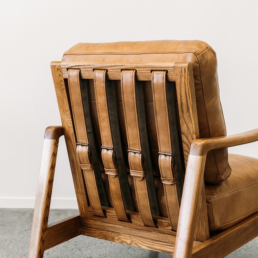 Yukon leather armchair in tan