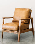 Yukon leather armchair in tan