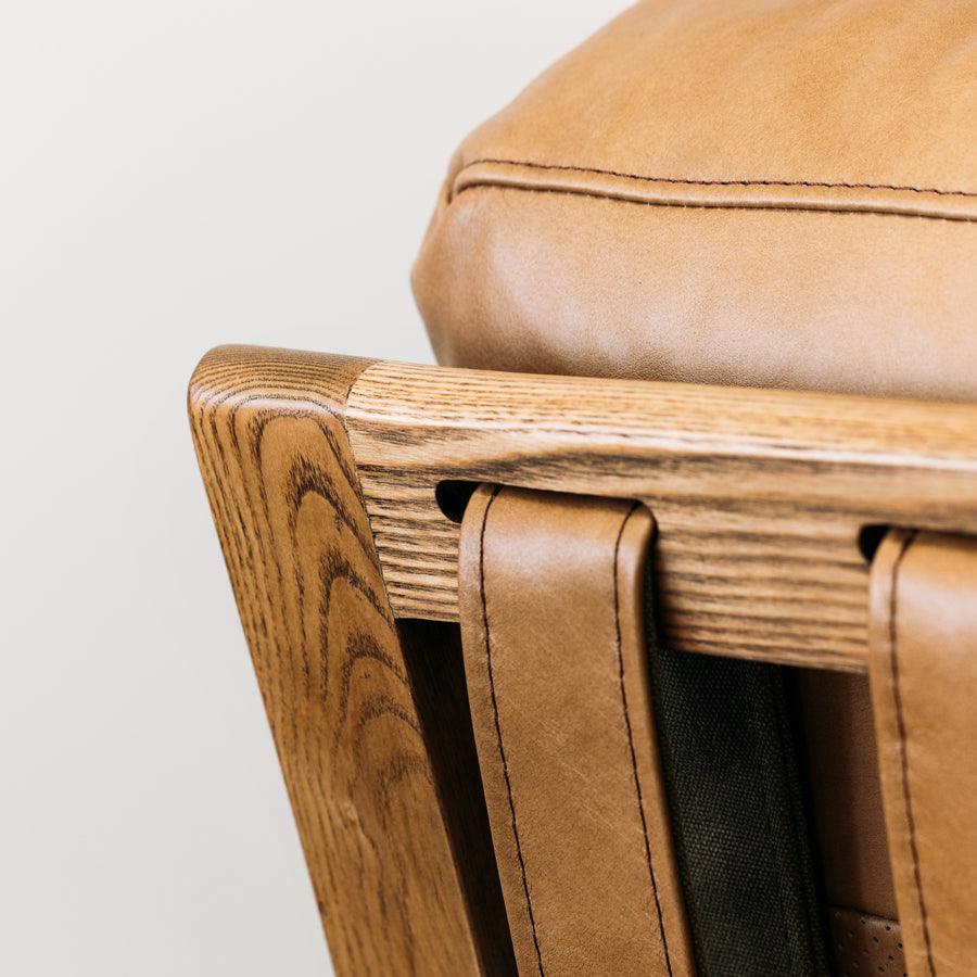 Yukon leather armchair in tan