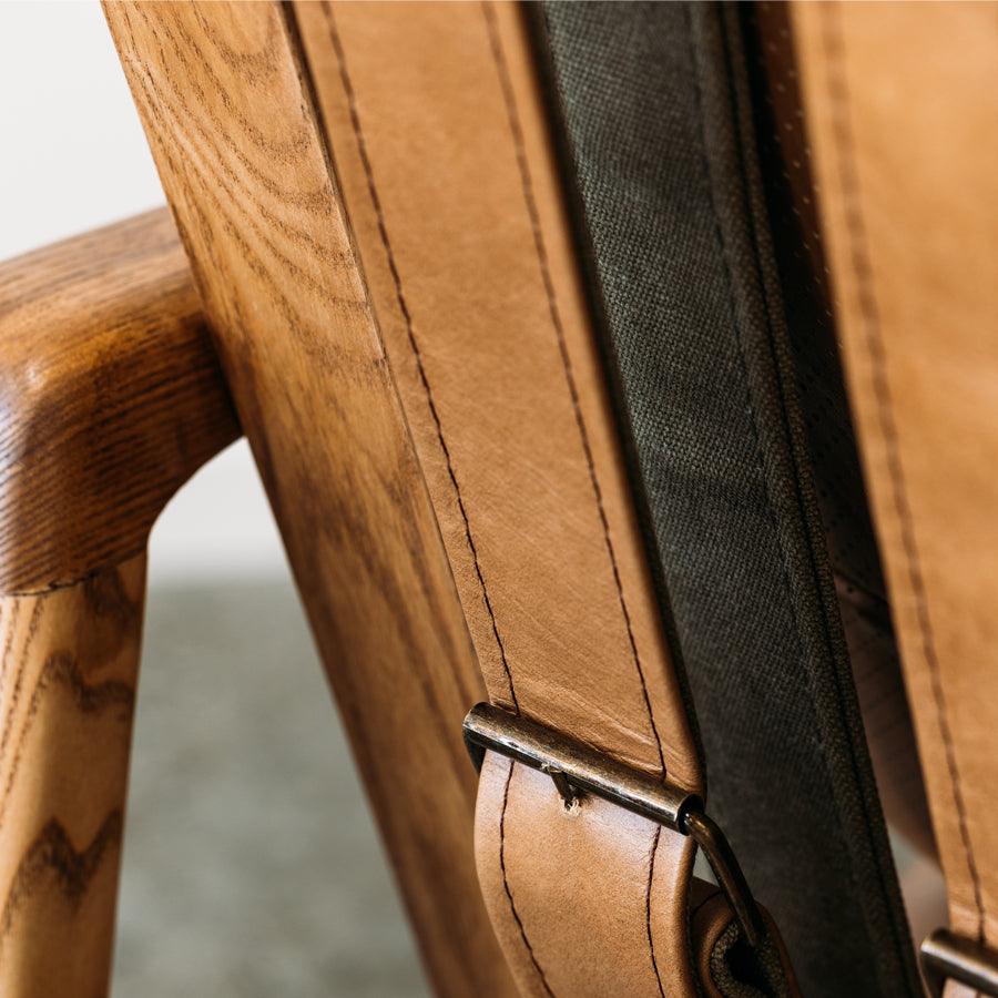 Yukon leather armchair in tan