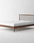 Voss solid oak bed frame in walnut