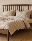 Voss solid oak bed frame in walnut