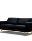 Willow leather sofa | Black Leather