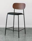 Gemini C38 short barstool in walnut