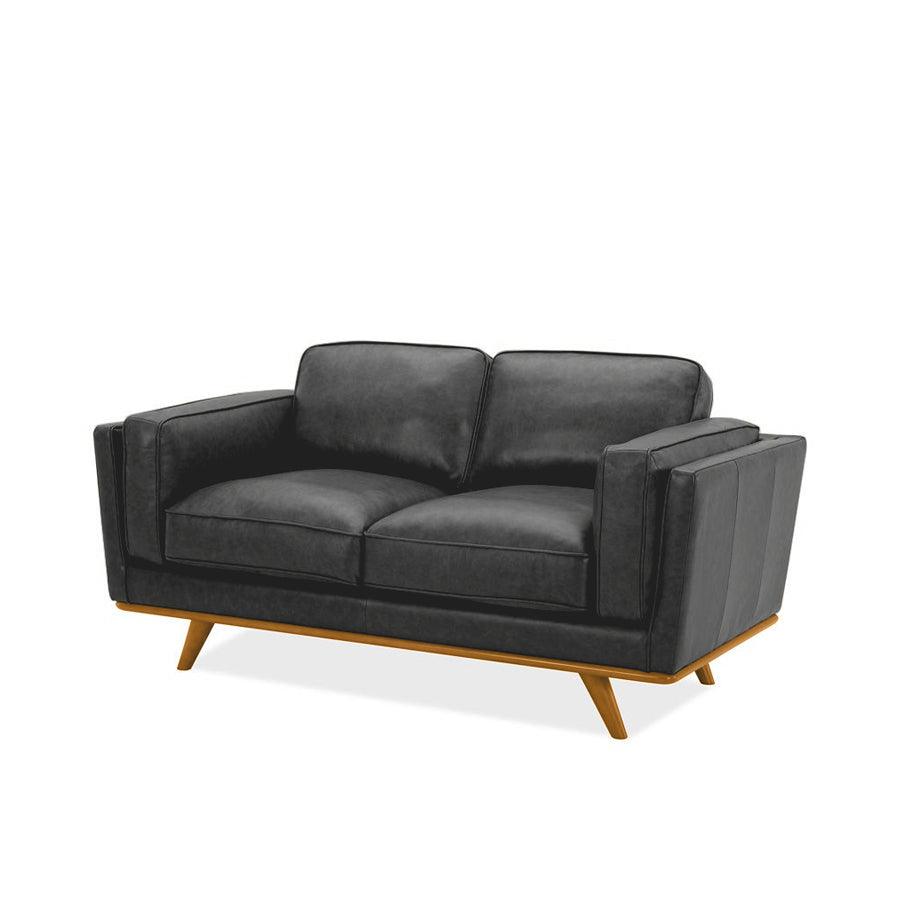 Aria Leather 2 Seat Sofa - Matisse Black