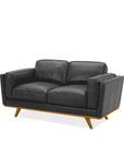 Aria Leather 2 Seat Sofa - Matisse Black