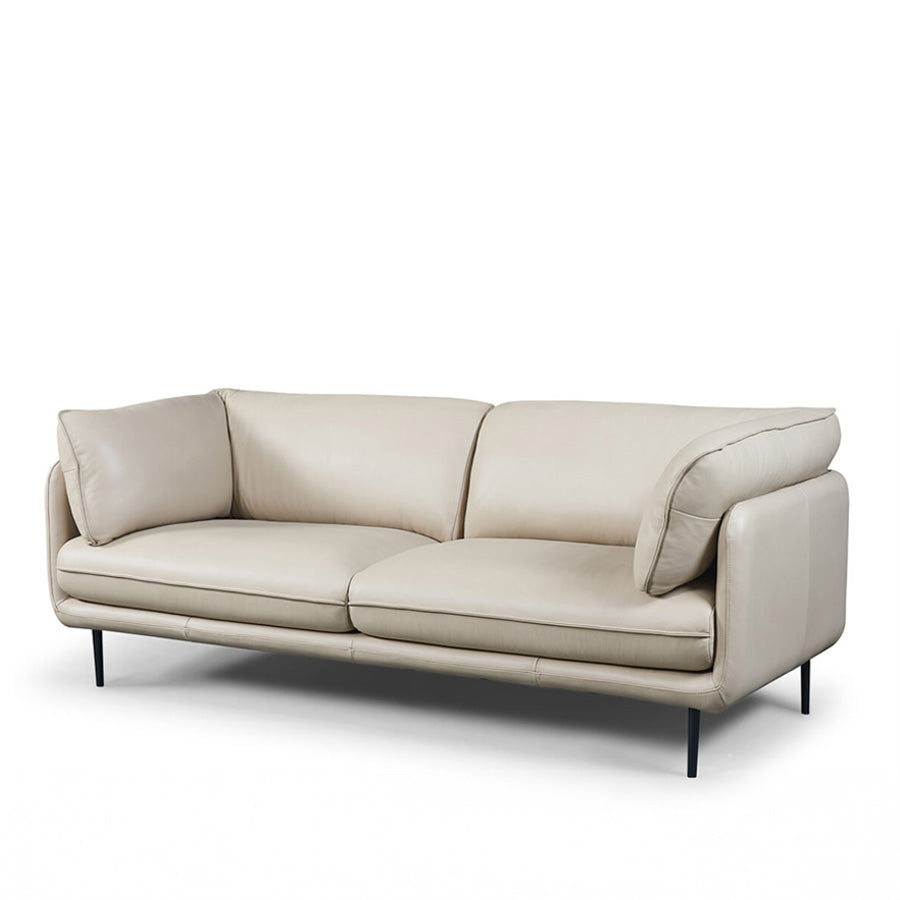 Clara 3 Seat Sofa in beige leather