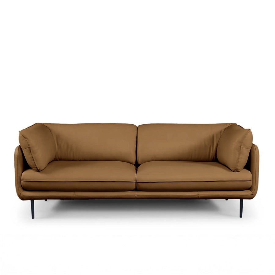 Clara 2 seat sofa in deep tan leather
