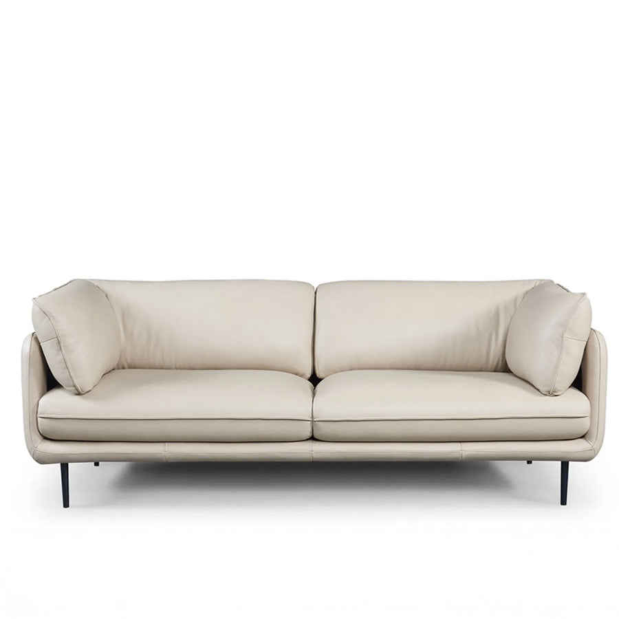 Clara 3 Seat Sofa in beige leather