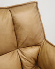 Dallas swivel armchair in tan leather