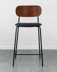 Gemini C38 short barstool in walnut