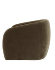 Krona swivel armchair in moss velvet