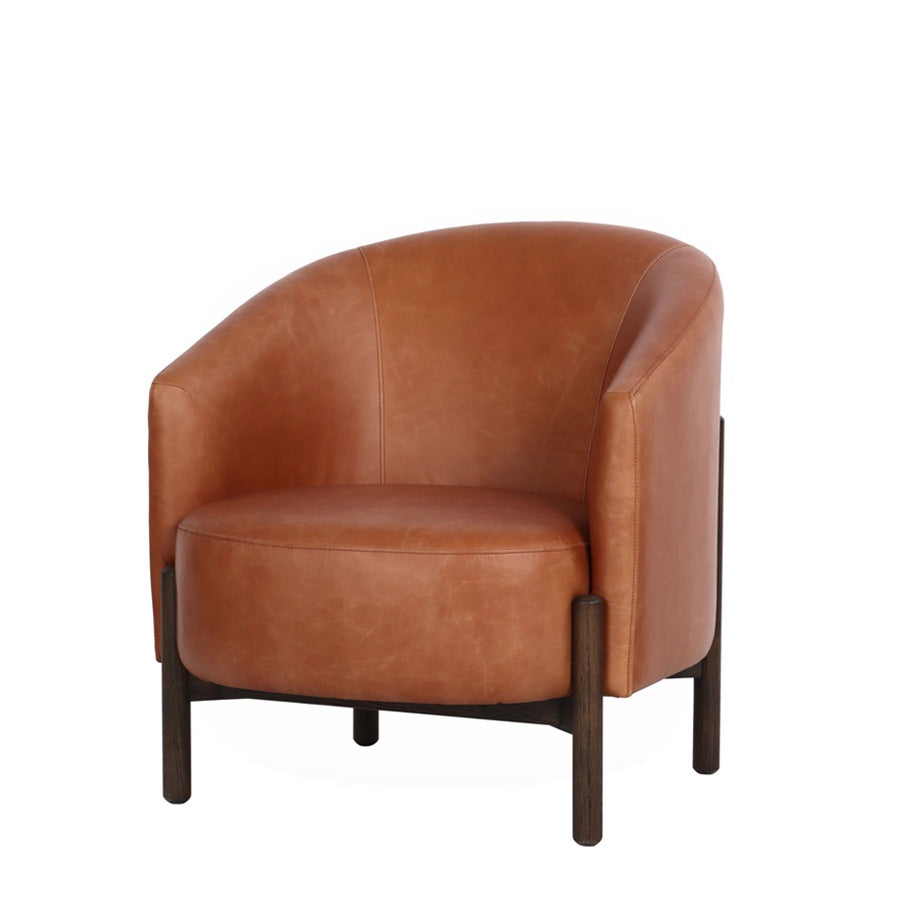Malibu tub chair in tan leather