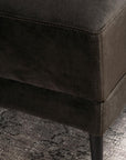 Renzo velvet ottoman in walnut