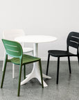 Studio outdoor cafe table in white with nova chairs 