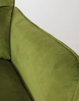 Vernon accent chair in apple green velvet close up