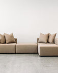 Vito modular sofa and ottoman in octavius mocha - Stacks Furniture Store