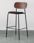 Gemini C38 tall barstool in walnut - Stacks Furniture Store