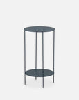 wok side table in matte navy
