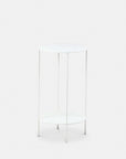 wok side table in matte white