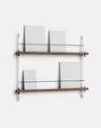Moebe Magazine 2 Shelf System - Walnut