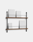Moebe Magazine 2 Shelf System - Walnut