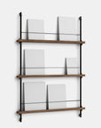 Moebe Magazine 3 Shelf System - Walnut A