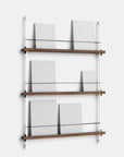 Moebe Magazine 3 Shelf System - Walnut