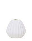 Wide Ridge Table Lamp - White