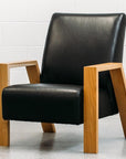 Mogambo leather armchair in settler black