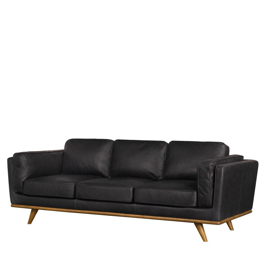 Aria Leather 3 Seat Sofa - Matisse Black
