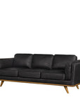 Aria Leather 3 Seat Sofa - Matisse Black