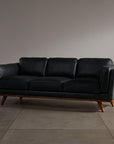 Aria Leather 3 Seat Sofa - Matisse Black