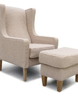 Partridge armchair and footstool in fabio