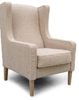 Partridge armchair and footstool in fabio 