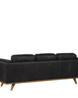Aria Leather 3 Seat Sofa - Matisse Black