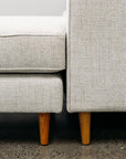 Chanel modular sofa with reversible chaise in corey salt