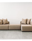 Vito modular 3 piece sofa and ottoman in octavius mocha