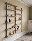 Moebe Wall Double Bay Tall Shelving System - Oak A